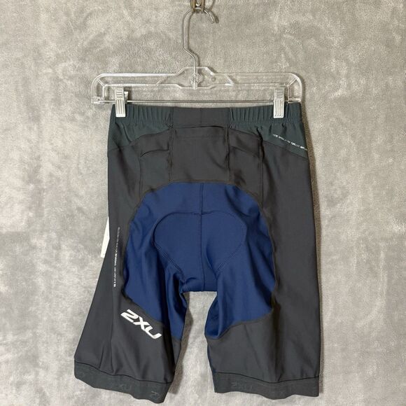 NWT 2XU Men's Long Distance Tri Shorts XL Indigo Blue Charcoal Gray MT2259b - Picture 2 of 13